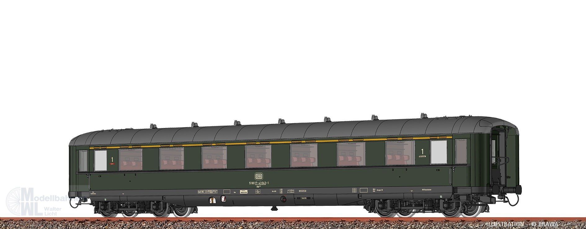 Brawa 51095 - Schürzenwagen DB Ep.IV Aüe310 51 80 17-43 043-1 H0/WS DIGITAL EXTRA