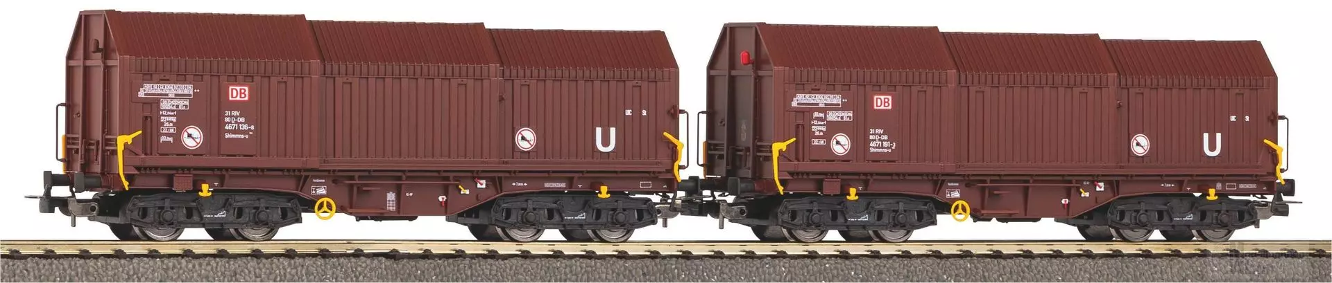 Piko 58293 - Teleskophaubenwagen Set DB Cargo Ep.VI 2.tlg. H0/GL