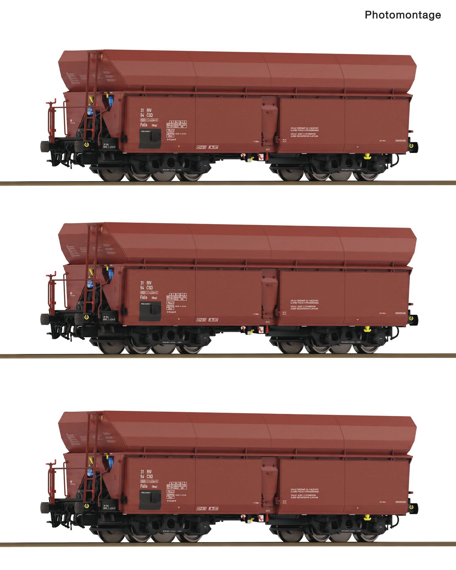 Roco 6600424 - 3er Set Selbstentladewagen Fads CSD