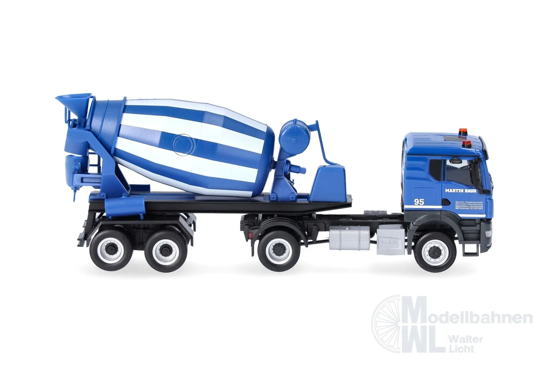 Herpa 320375 - MAN TGS TN Betonmischer-Sattelzug Baur Binzwangen H0 1:87
