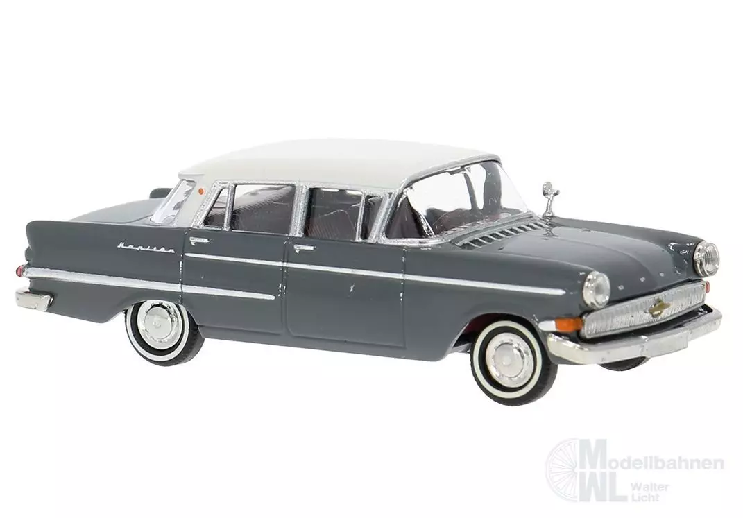 Brekina 20815 - Opel Kapitän 2,6 P2 grau/weiß H0 1:87