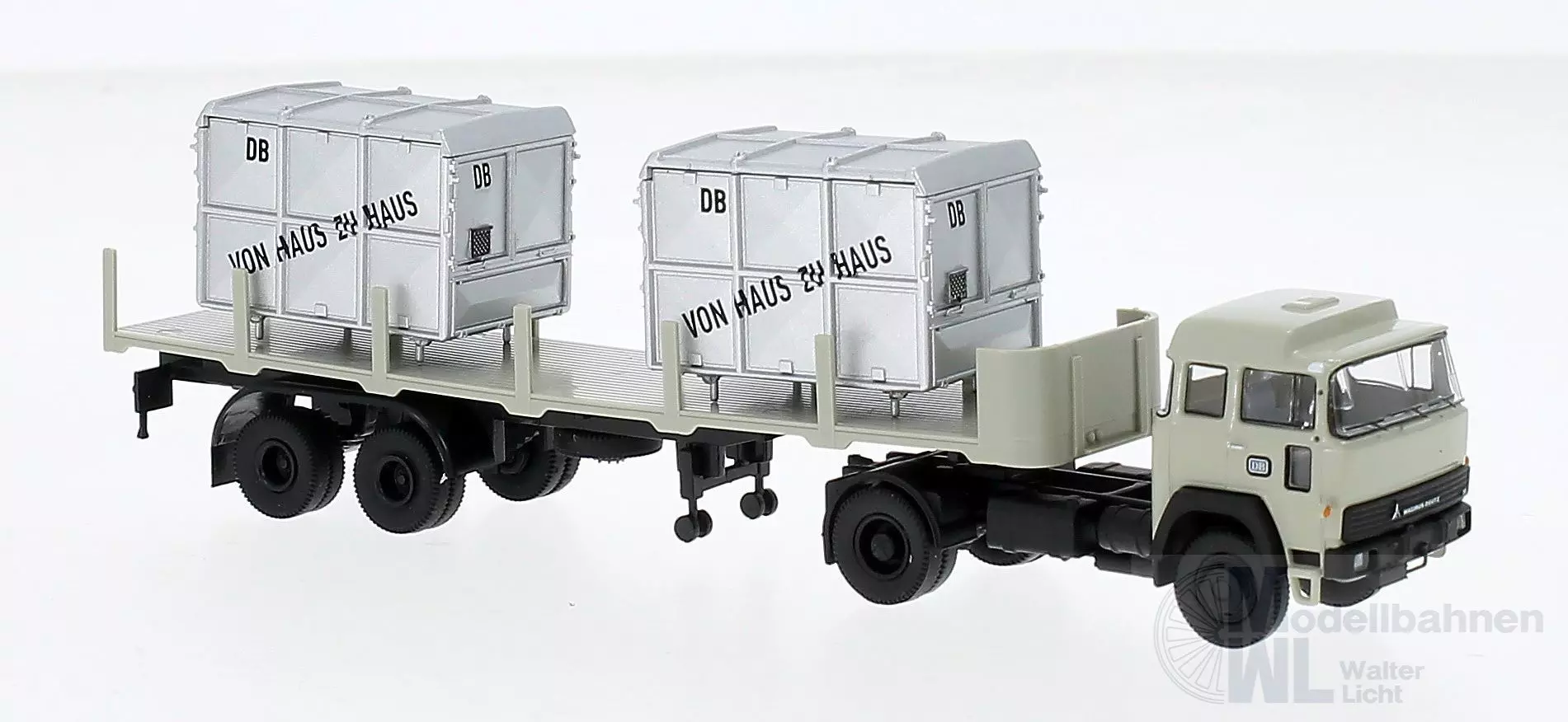 Brekina 83288 - Magirus 310 D16 Rungensattelzug mit Ladegut H0 1:87