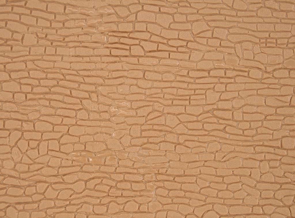 Kibri 34120 - Mauerplatte unregelmäßig mit Abdecksteinen L 20 x B 12 cm H0 1:87