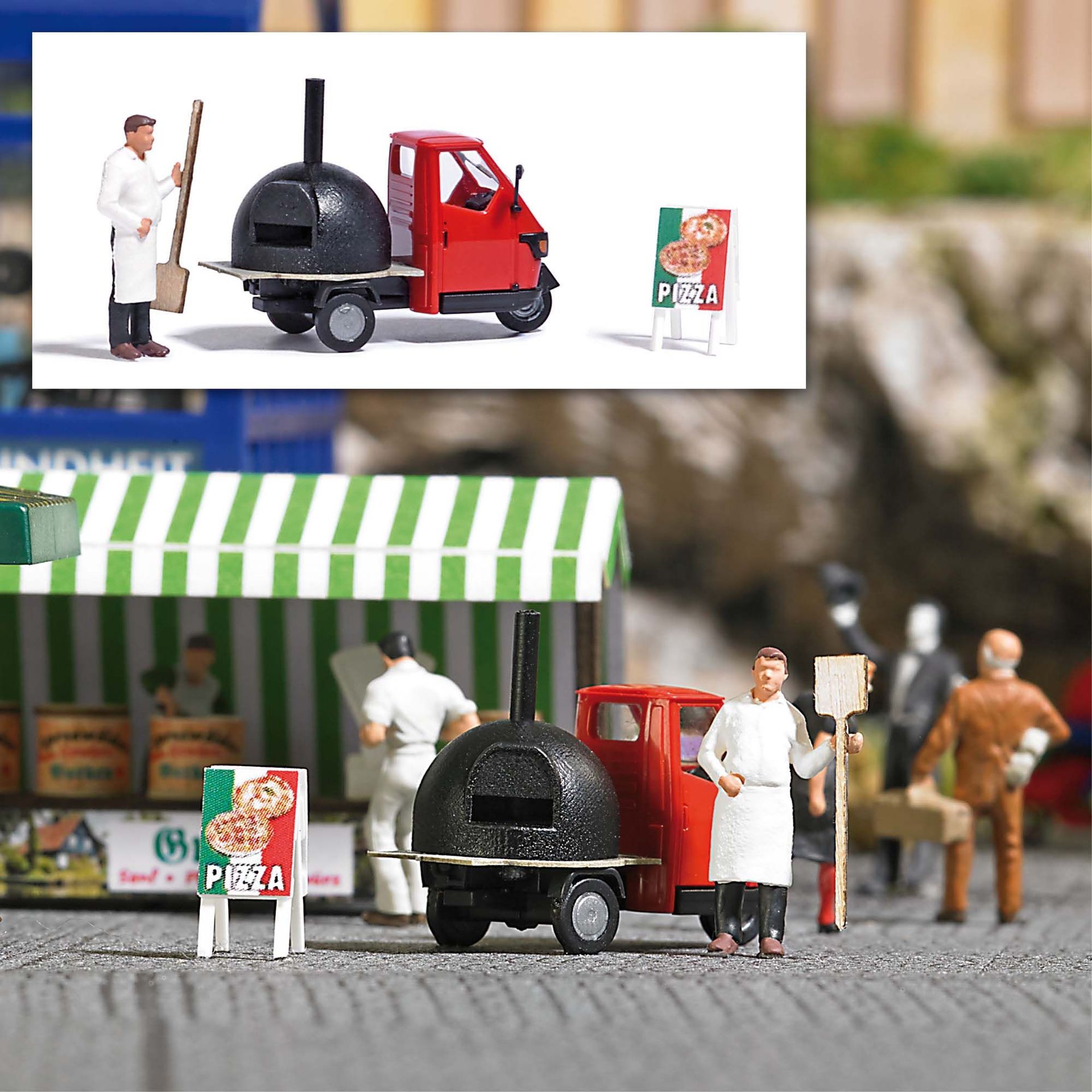 Busch 7992 - A-Set: Mobiler Pizzabäcker H0 1:87 Busch 7992 - A-Set: Mobiler Pizzabäcker H0 1:87