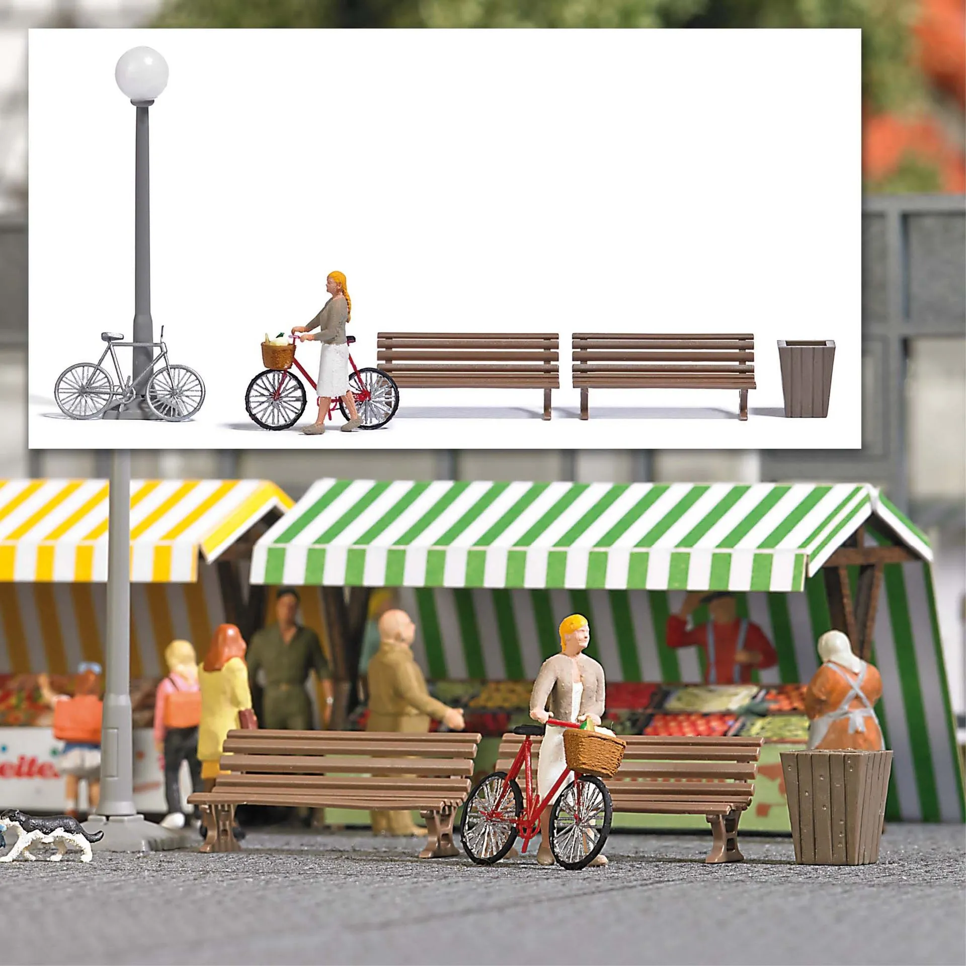Busch 7997 - A-Set: Gemüseeinkauf H0 1:87