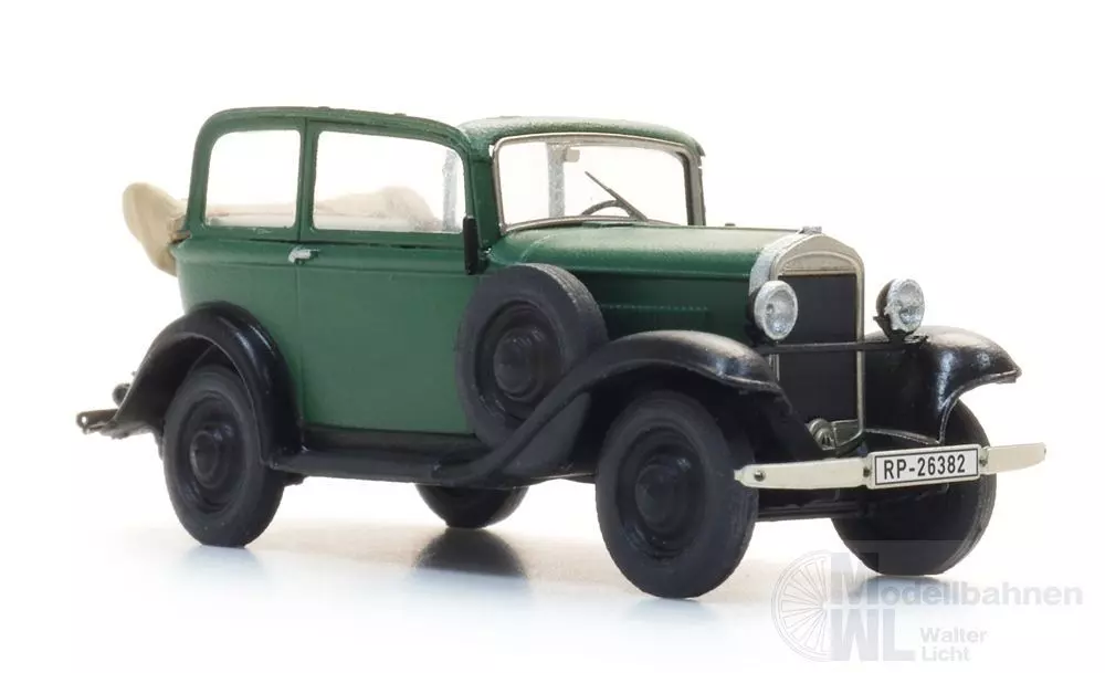 ARTITEC b.v. 387.644 - Opel 1.2l Dach offen grün Fertigmodell H0 1:87