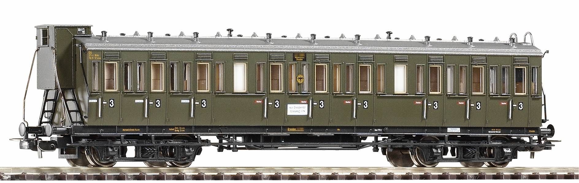 Piko 53333 - Abteilwagen DRG Ep.II 3.Kl.C4 mit Bremserhaus H0/GL