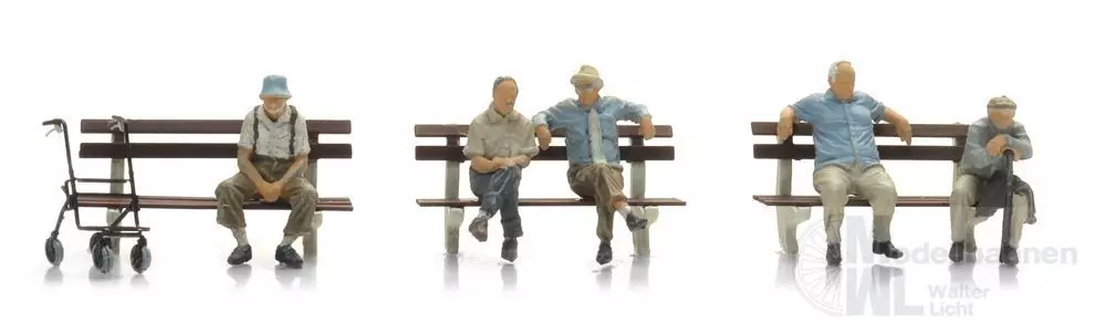ARTITEC b.v. 5870174 - Alte Knacker auf der Bank H0 1:87