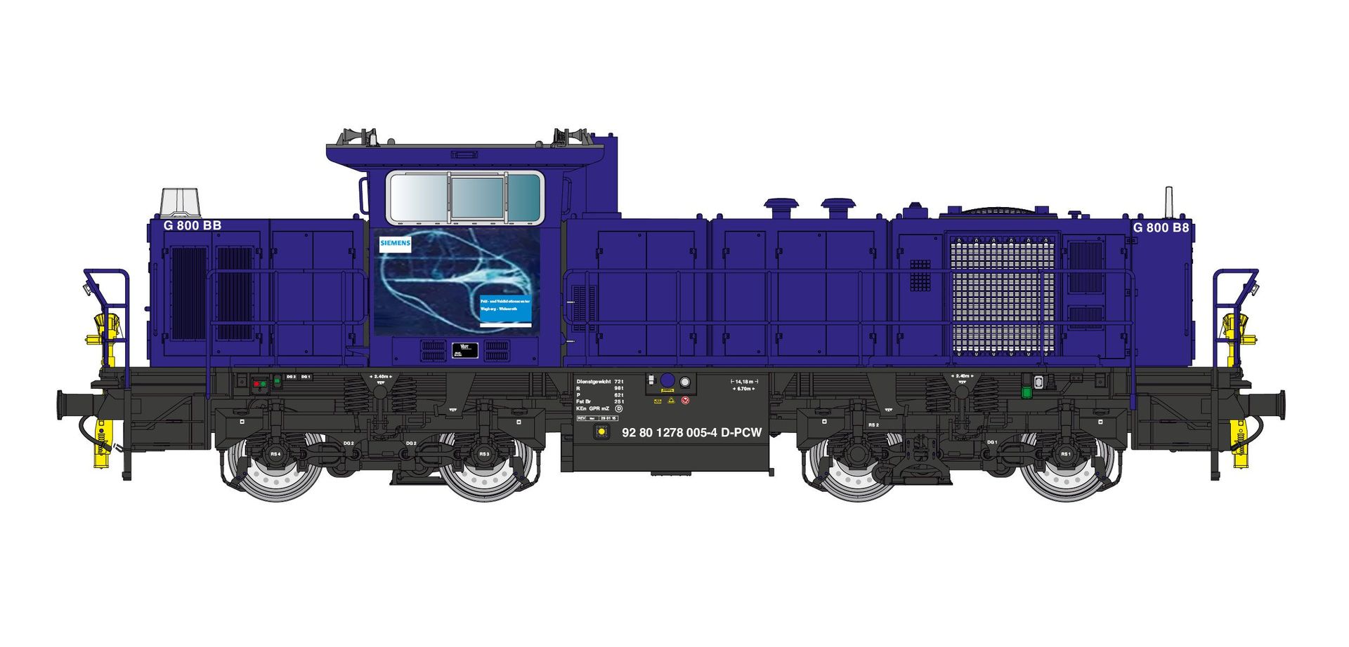 Jägerndorfer Modellbahn 20750 - Diesellok MaK G800 BB Siemens PCW Ep.VI H0/GL