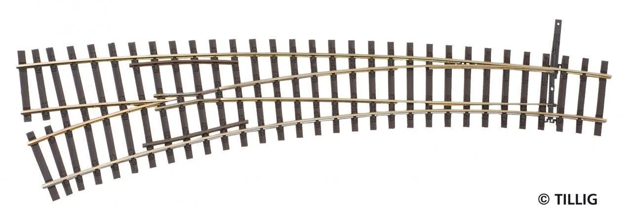 Tillig 85364 - Innenbogenweiche links 15°/30° Herzstückwinkel 11° H0/GL