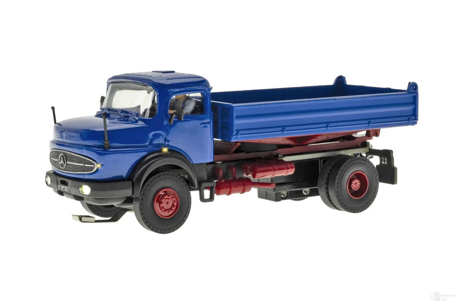 Viessmann 8152 - CarMotion Mercedes-Benz Rundhauber 2-achs Kipp-Pritsche blau H0 1:87