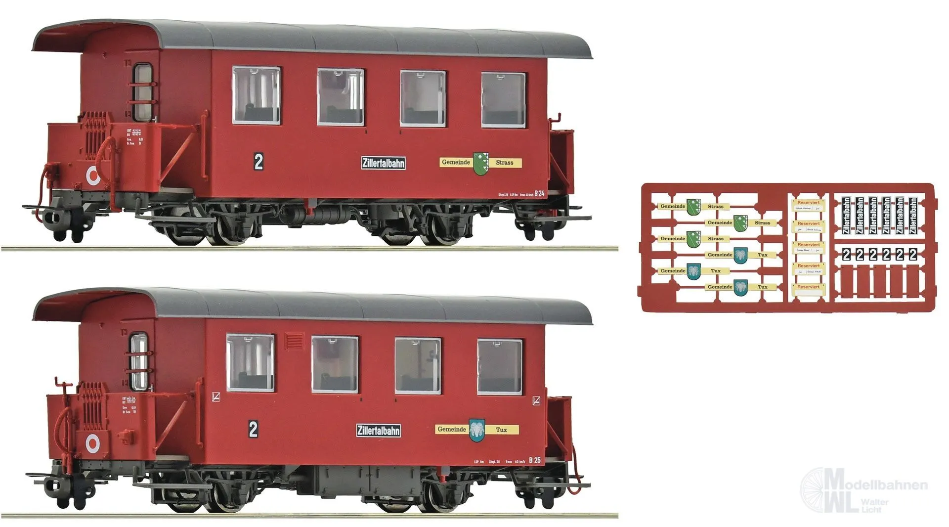 Roco 6240003 - Personenwagen Set Zillertalbahn Ep.VI 2.tlg. H0e