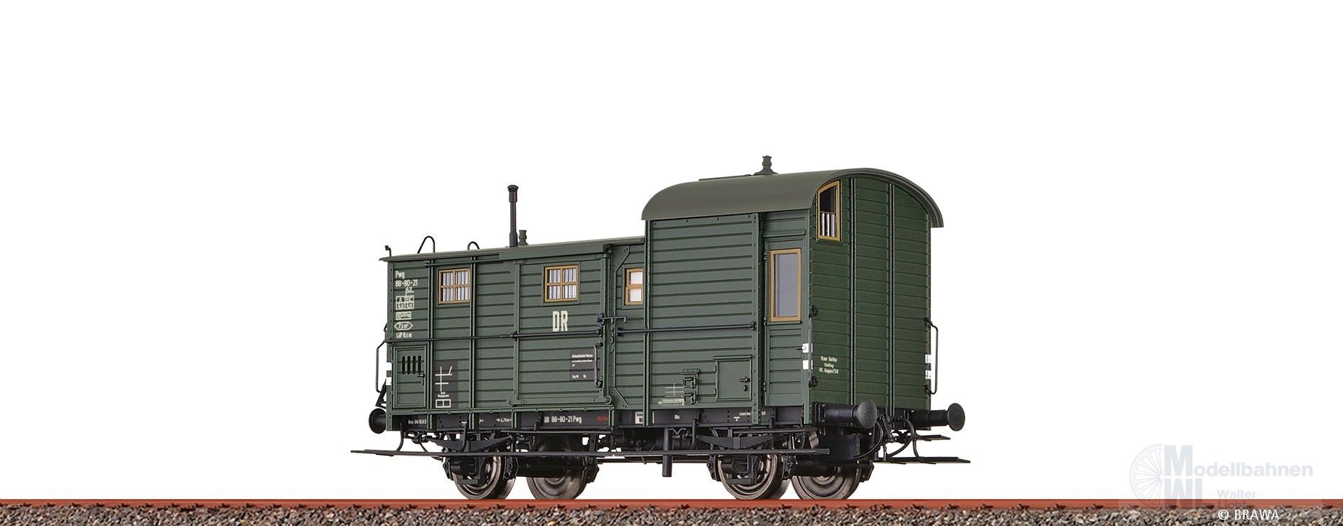 Brawa 48371 - Güterzuggepäckwagen DR Ep.III Pwg 88-80-21 H0/GL Brawa 48371 - Güterzuggepäckwagen DR Ep.III Pwg 88-80-21 H0/GL