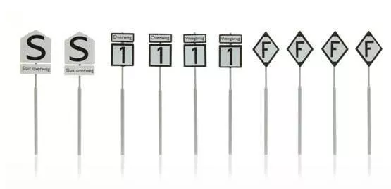 ARTITEC b.v. 387210 - NS Tafeln Bahnübergang Brückenwaage 10 Stück H0 1:87