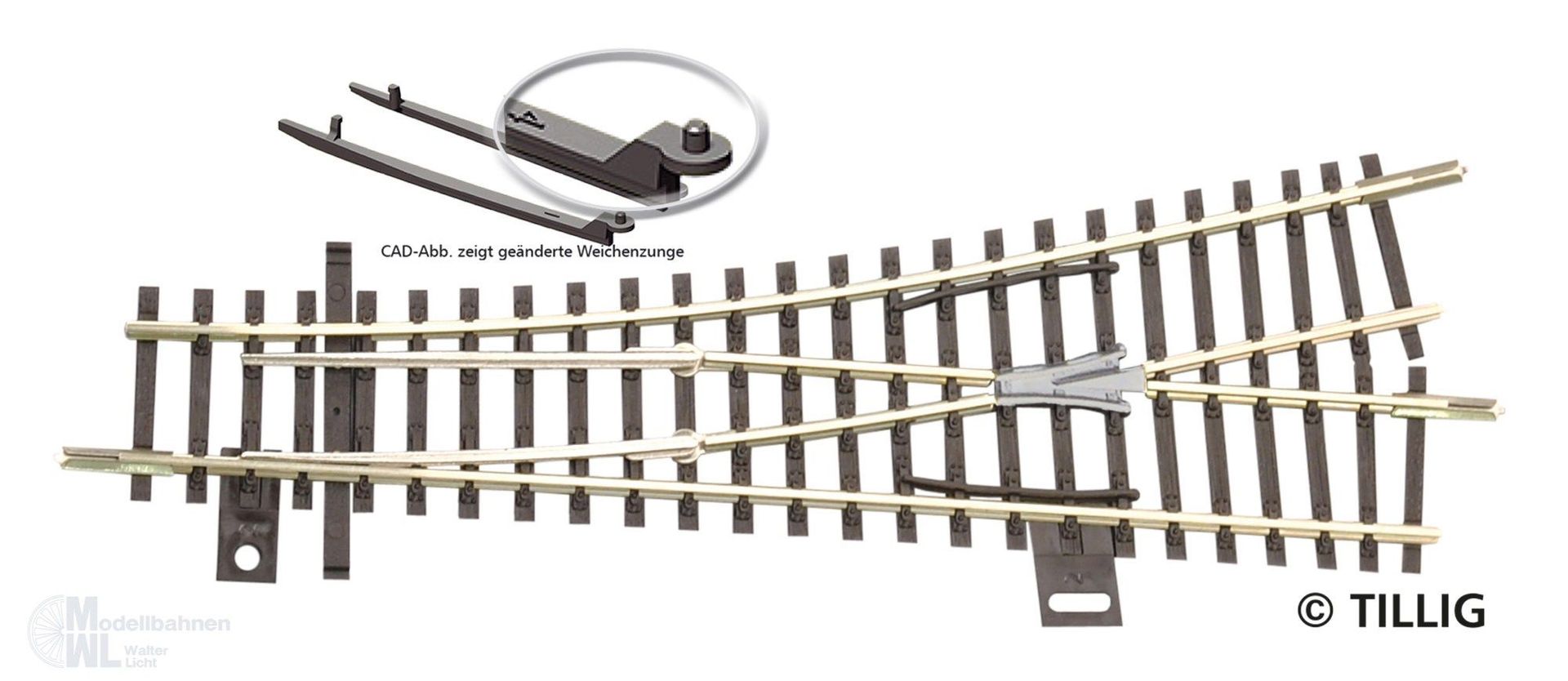 Tillig 83329 - EW1 links 15° -ÜBERARBEITUNG- TT 1:120 Tillig 83329 - EW1 links 15° -ÜBERARBEITUNG- TT 1:120