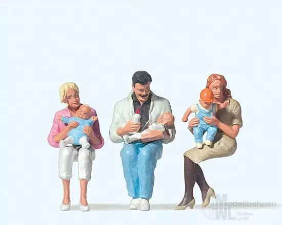 Preiser 45024 - Sitzende Eltern mit Kindern Spur G