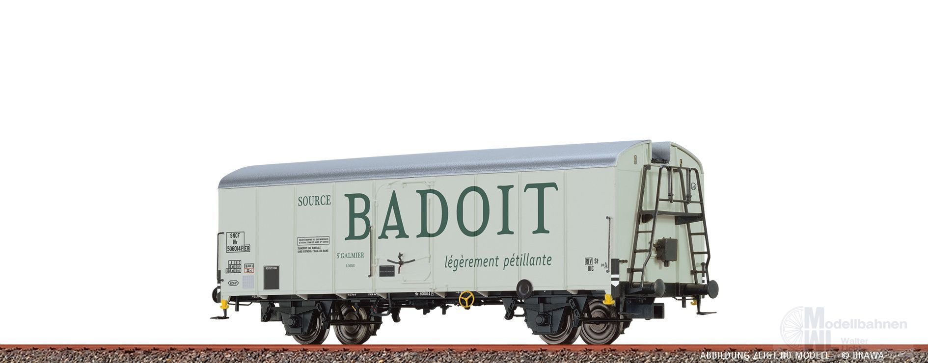 Brawa 67122 - Kühlwagen SNCF Ep.III UIS Standard 1 Evian & Badoit N 1:160