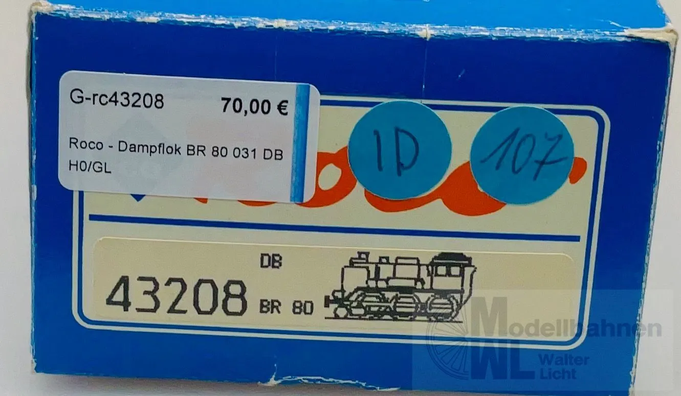 Roco 43208 - Roco - Dampflok BR 80 031 DB H0/GL