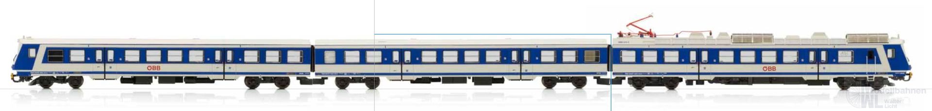 Jägerndorfer Modellbahn 74200 - Triebzug Rh 4020 ÖBB Ep.V 3-tlg. Wortmarke N 1:160