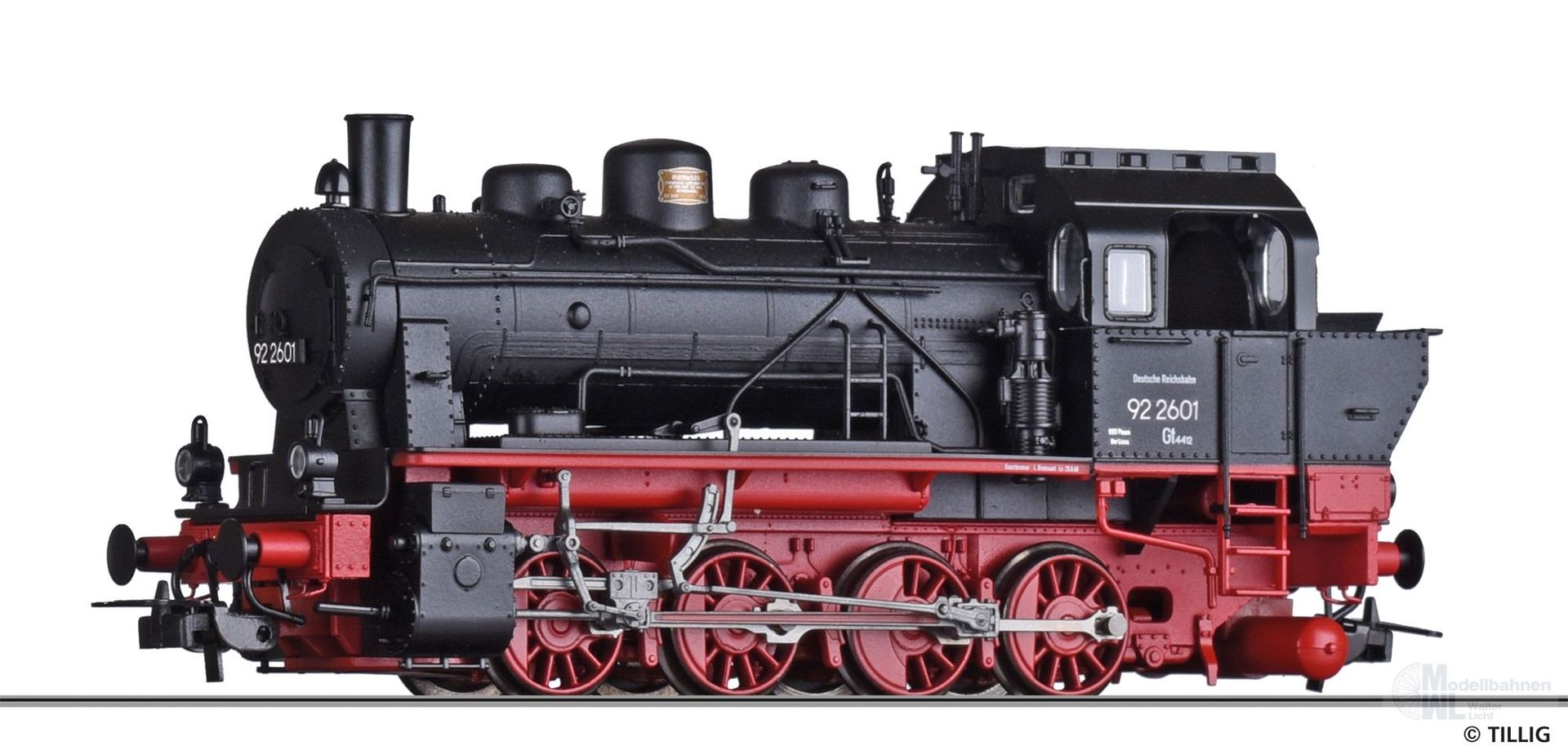 Tillig 79010 - Dampflokomotive 92 2601 der DRG, Ep. II, NEU mit ESU-Digital-Decoder H0/G