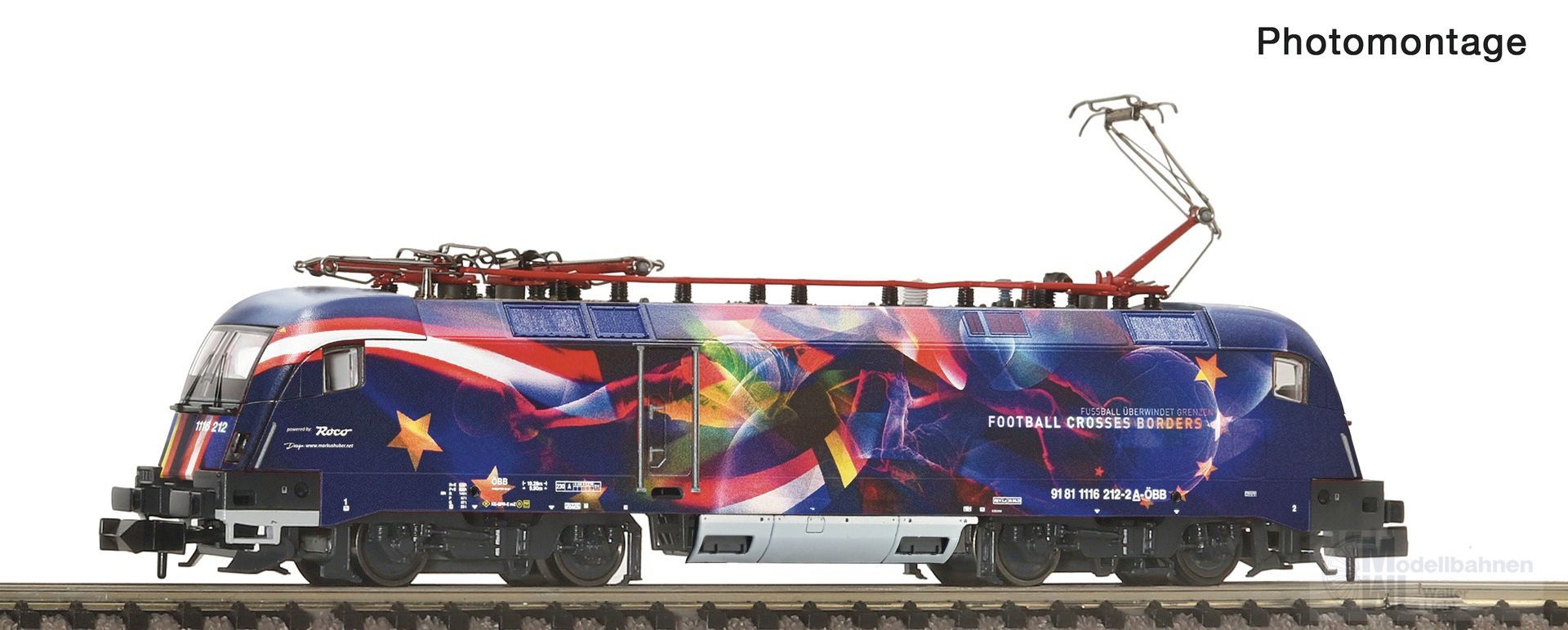 Fleischmann 7560070 - E-Lok Reihe 1116 212-2 ÖBB Ep.VI Fußball vereint Europa N 1:160