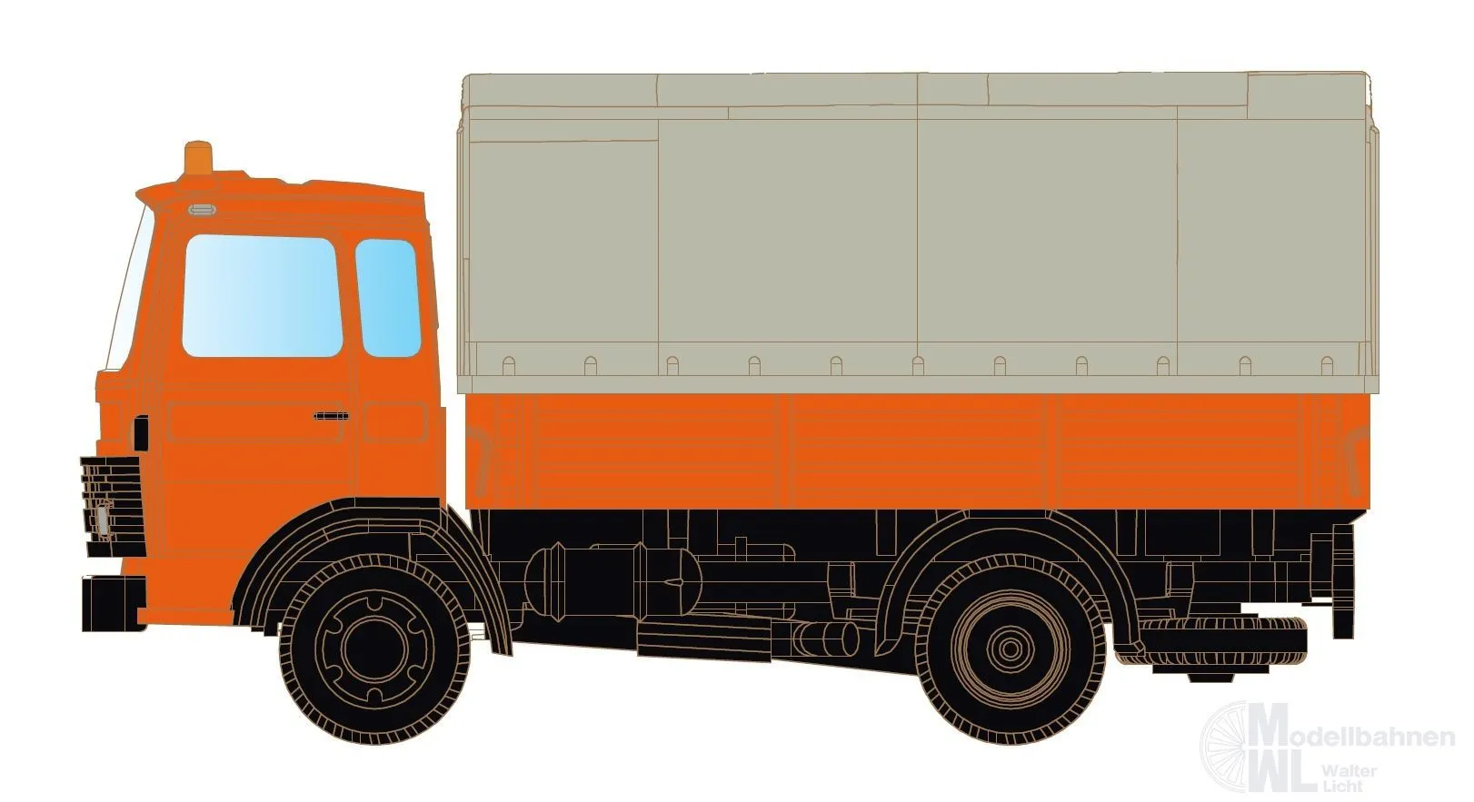 Lemke Minis 4806 - Magirus MK 130M8 mit Pritsche - Komunal N 1:160