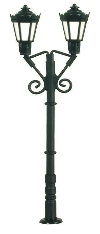 Viessmann 6973 - Parklaterne zweiflammig schwarz mit Glühirne TT 1:120