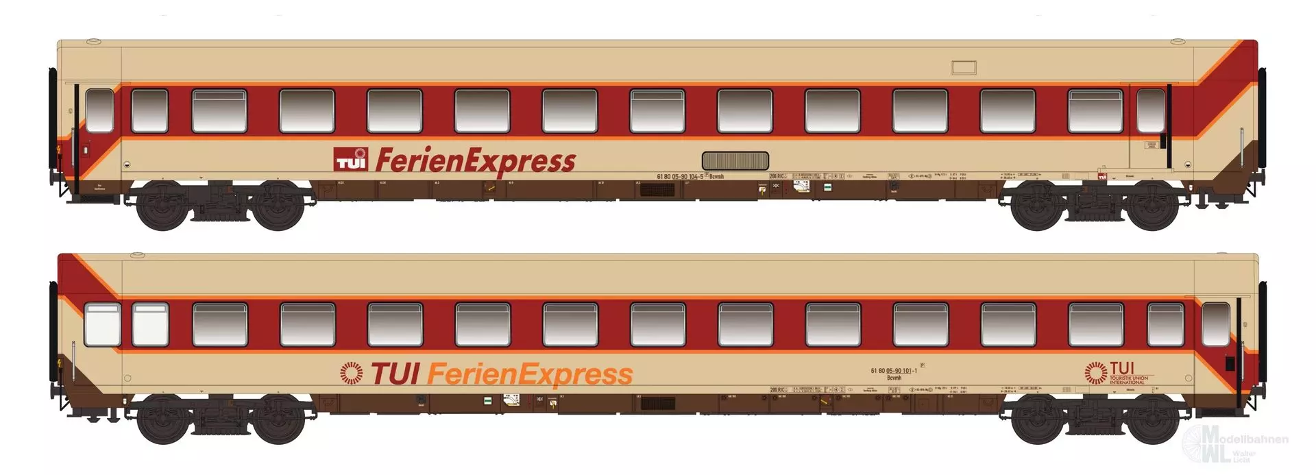 LS Models 96028N - Personenwagen Set TUI Ferienexpress Ep.IV 2.tlg. Set I N