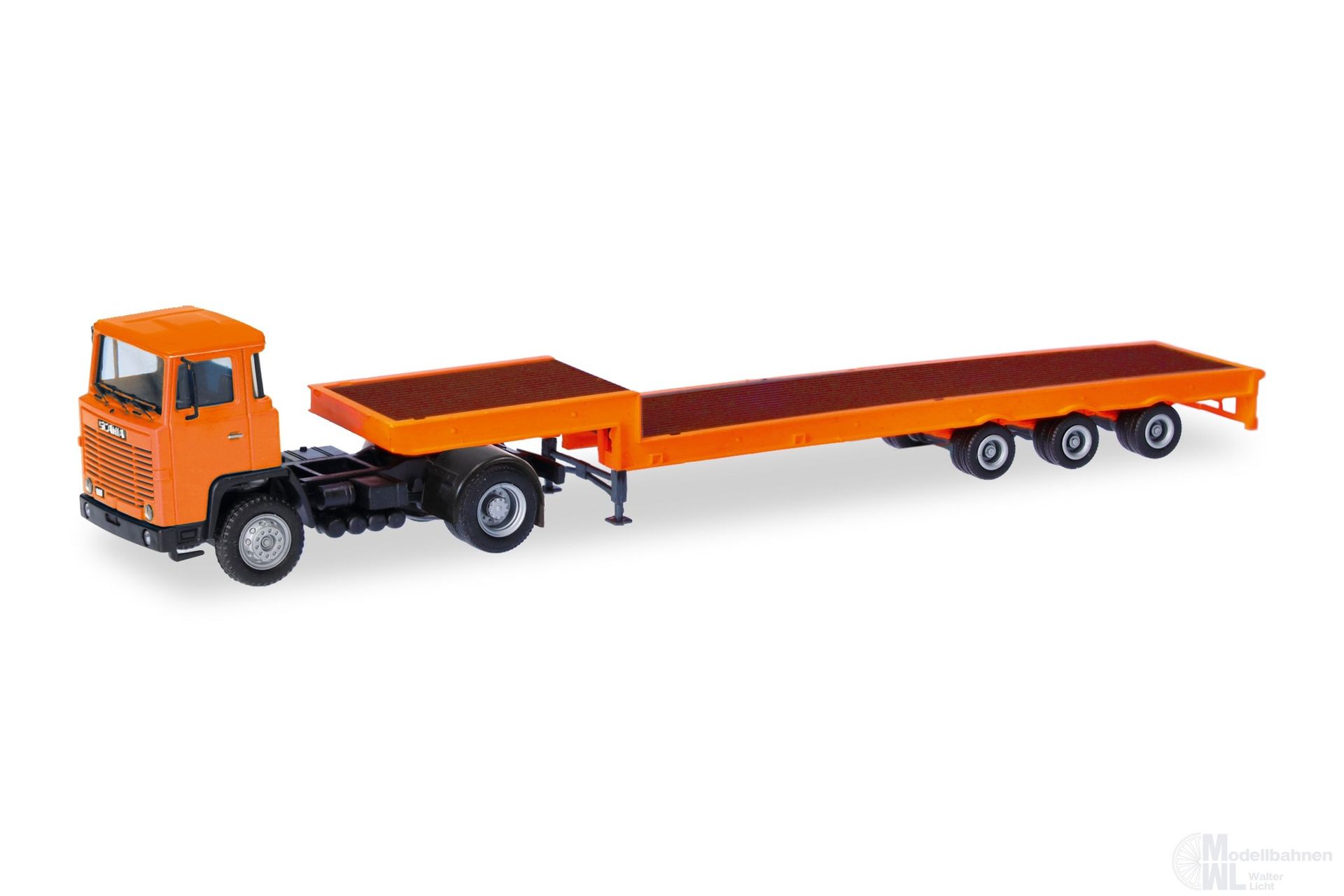 Herpa 321730 - Scania 141 Tieflade-Sattelzug orange H0 1:87