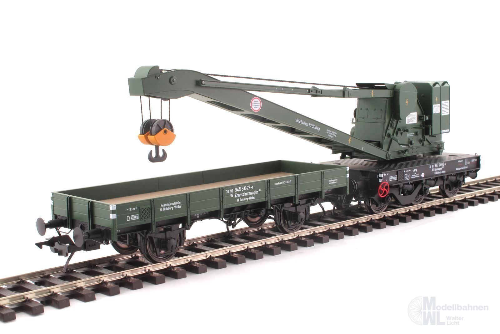 42450-04 Lenz 42450-06 - Kran Wyhlen DB Ep.IV grün mit Schutzwagen Spur 0