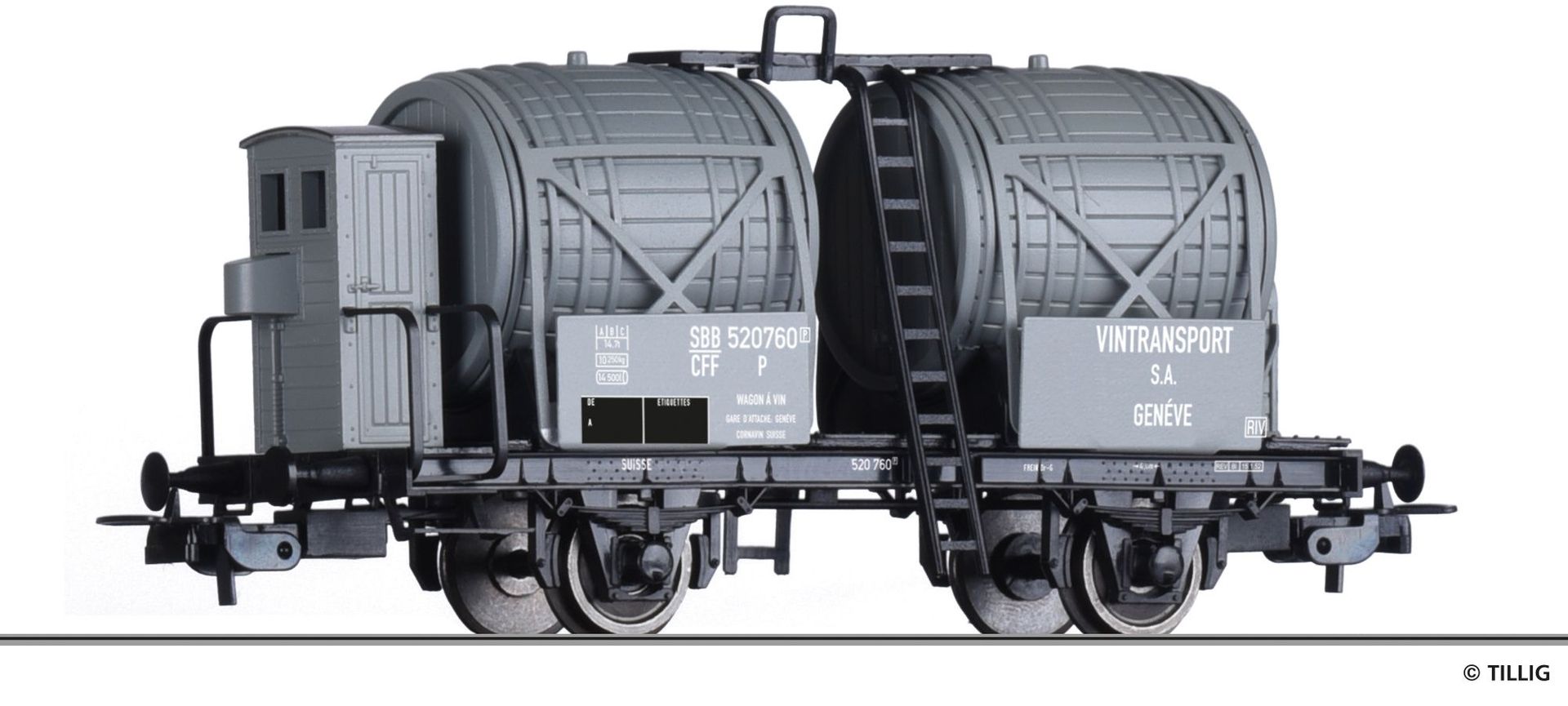 Tillig 76791 - Weinfaßwagen SBB Ep.II Vintransport S.A. Geneve H0/GL