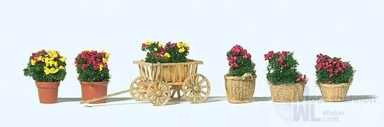 Preiser 17717 - Blumen in verschiedenen Gefäßen Fertigmodell H0 1:87