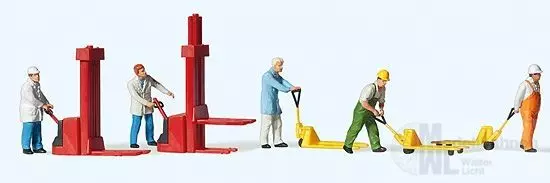 Preiser 10294 - Lagerarbeiter mit Stapler H0 1:87
