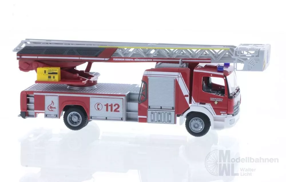 Rietze 71664 - Mercedes-Benz Atego Magirus DLK Feuerwehr Korntal-Münchingen H0 1:87