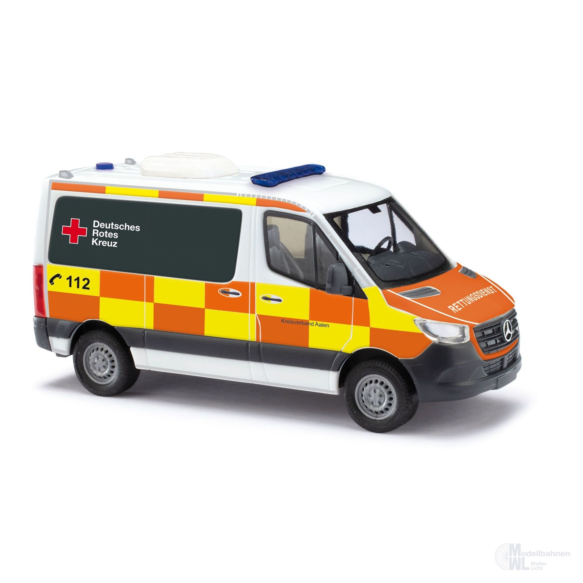 Busch 53470 - Mercedes-Benz Sprinter kurz DRK Aalen Baujahr 2018 H0 1:87