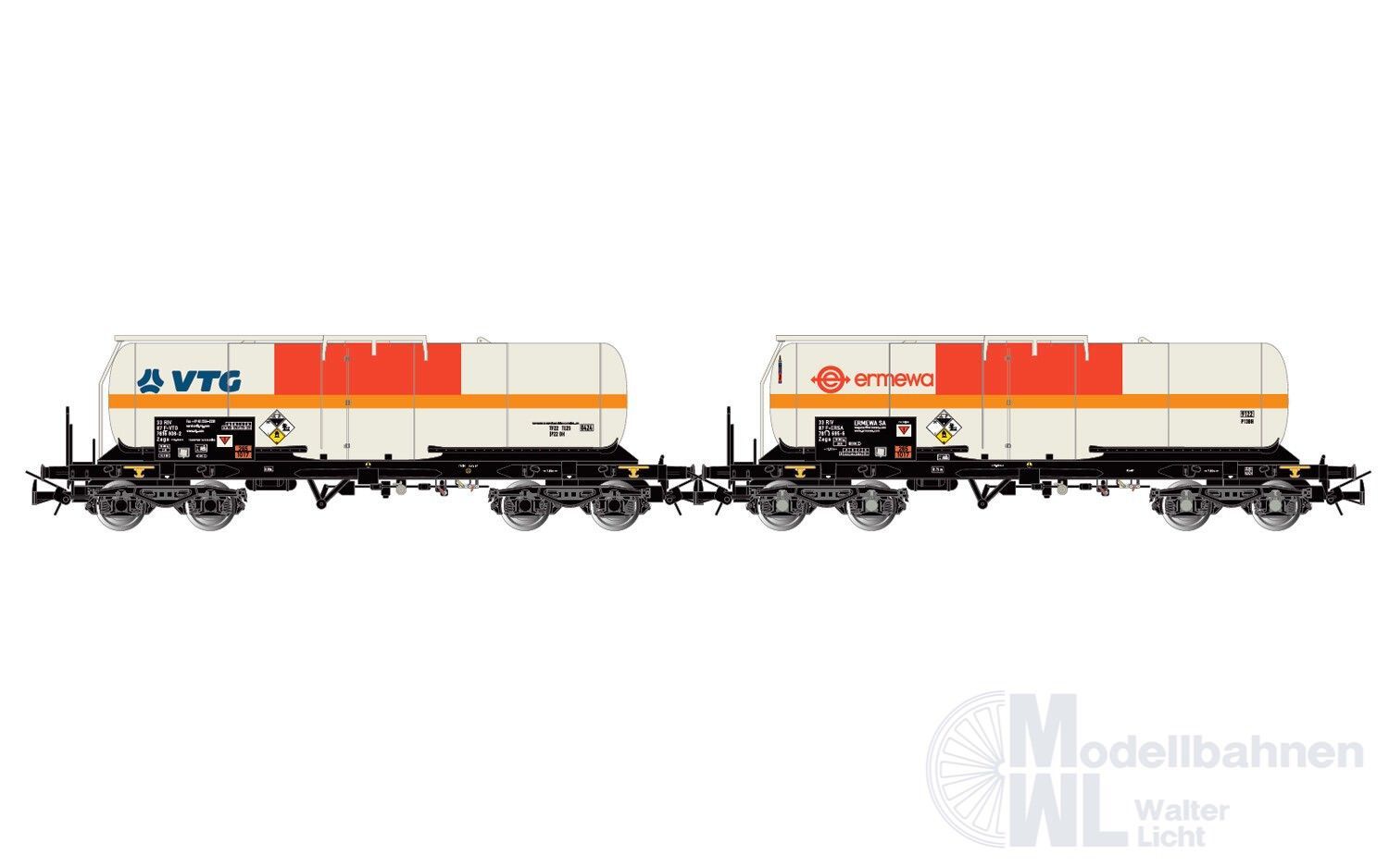 Jouef 6250 - Kesselwagen Set SNCF Ep.VI VTG/Ermewa 2.tlg. H0/GL