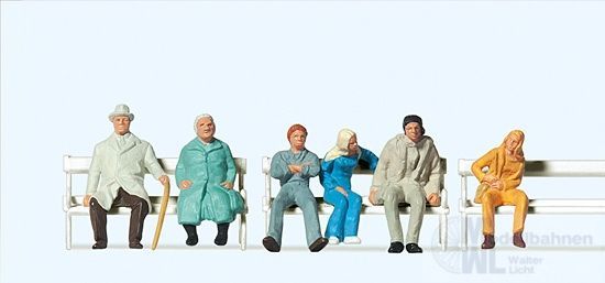 Preiser 14004 - Sitzende Reisende, Bänke H0 1:87 Preiser 14004 - Sitzende Reisende, Bänke H0 1:87