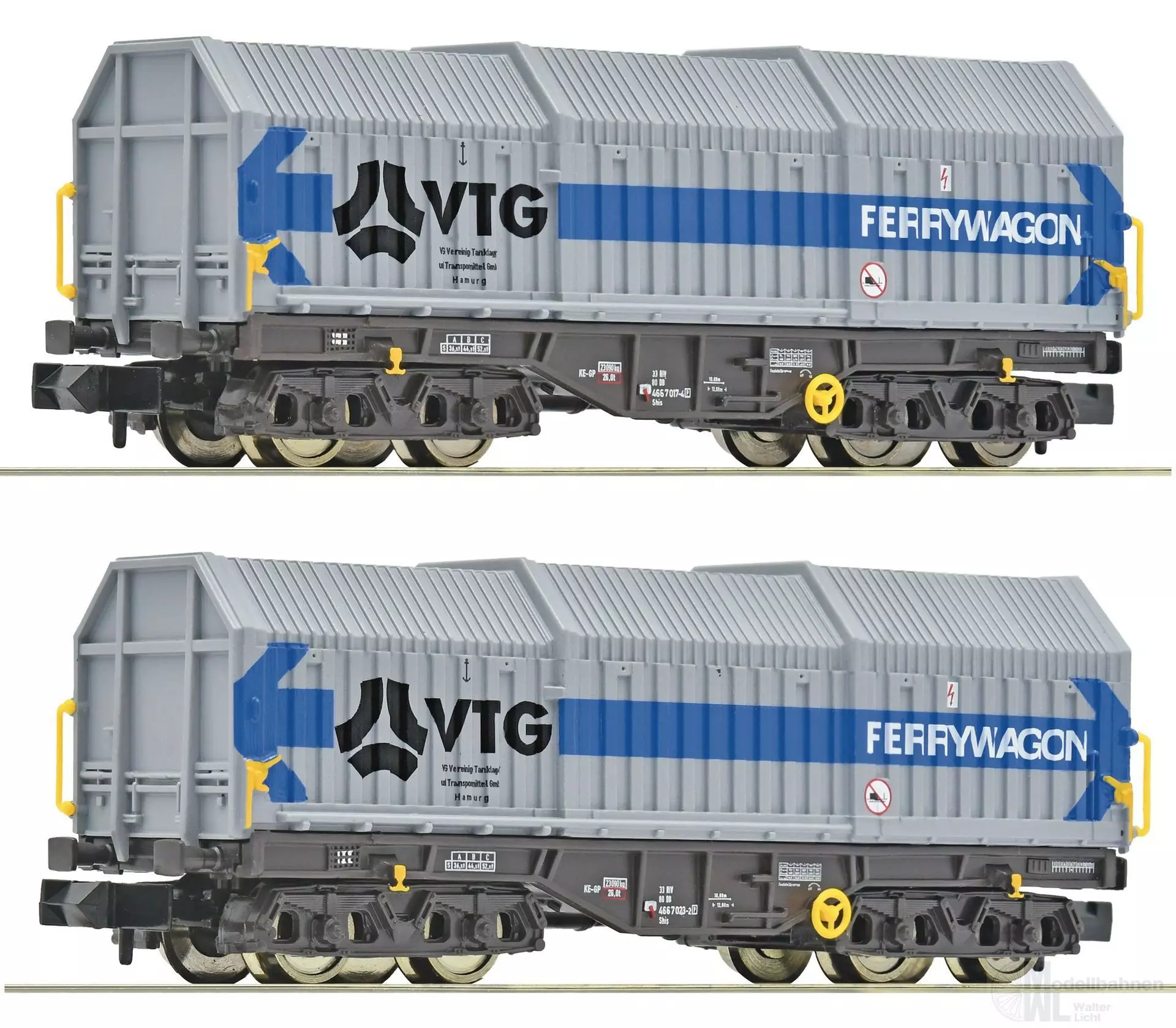 Fleischmann 6660080 - Teleskophaubenwagen Set DB/VTG Ep.IV 2.tlg. N 1:160