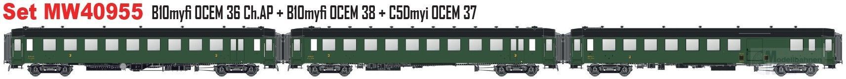 LS Models MW40955 - Personenwagen Set SNCF Ep.IIIc OCEM H0/GL