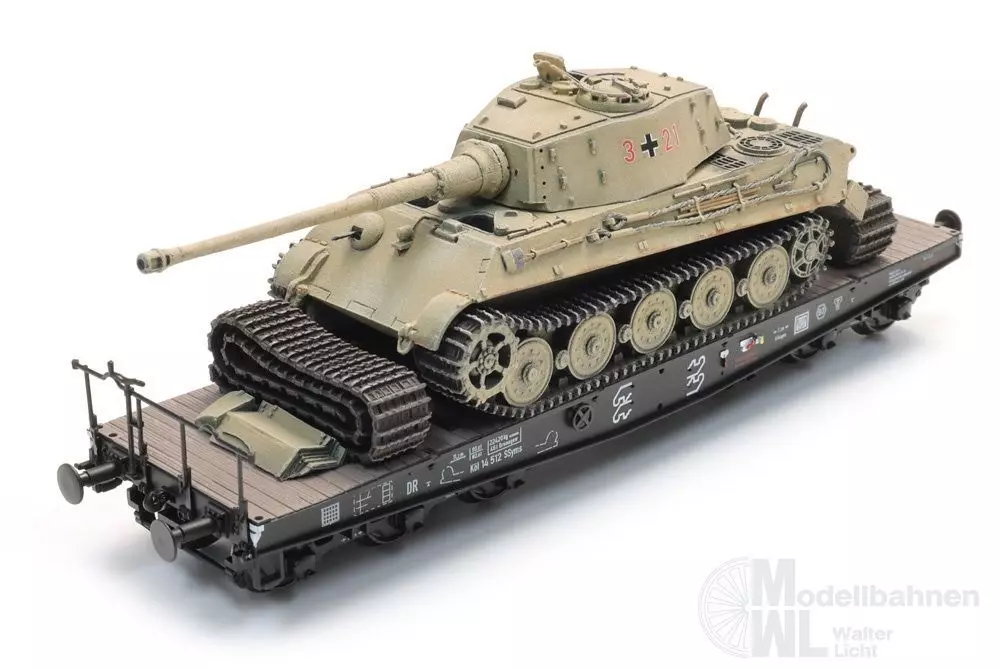 ARTITEC b.v. 6870651 - WM Tiger II Eisenbahntransport gelb Fertigmodell H0 1:87
