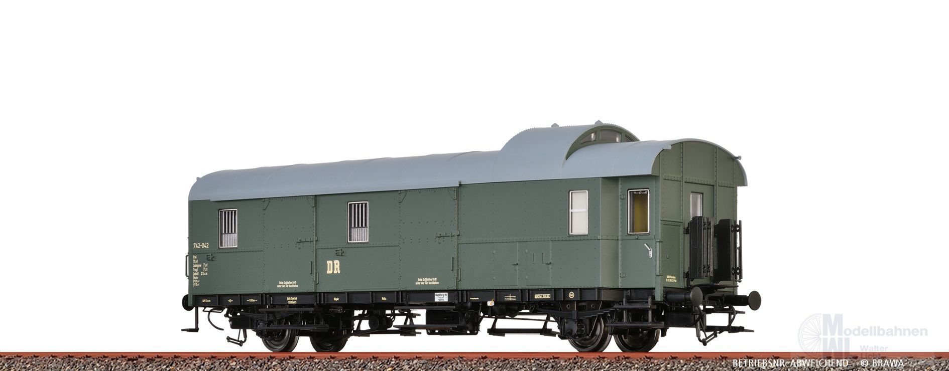 Brawa 46808 - Gepäckwagen DR Ep.III Pwi H0/GL Basic+ LED Brawa 46808 - Gepäckwagen DR Ep.III Pwi H0/GL Basic+ LED