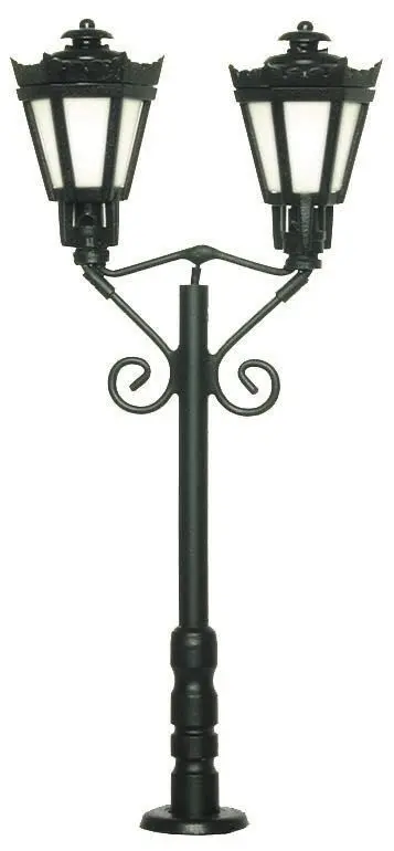 Viessmann 6073 - Parklaterne zweiflammig, schwarz, LED warmweißH0 1:87