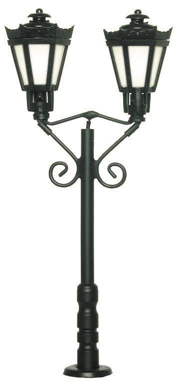 Viessmann 6073 - Parklaterne zweiflammig, schwarz, LED warmweißH0 1:87