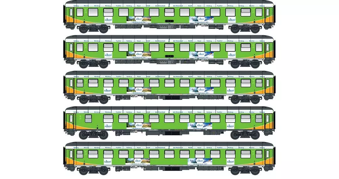 LS Models 46034 - Personenwagen Set Flixtrain Ep.VI Bvcmz+Bvcmbz Alpen-Sylt-Express 5.tlg. H0/GL