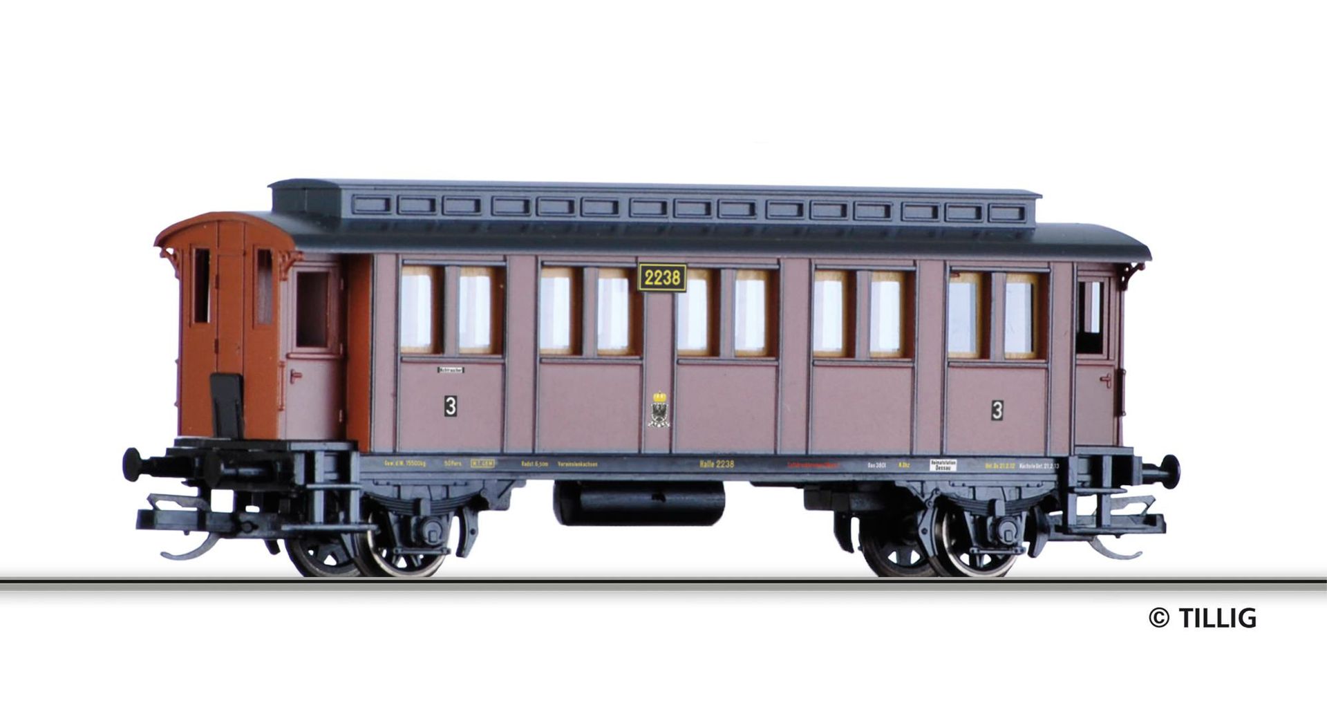 Tillig 13121 - Personenwagen K.P.E.V. Ep.I 3.Kl. TT 1:120