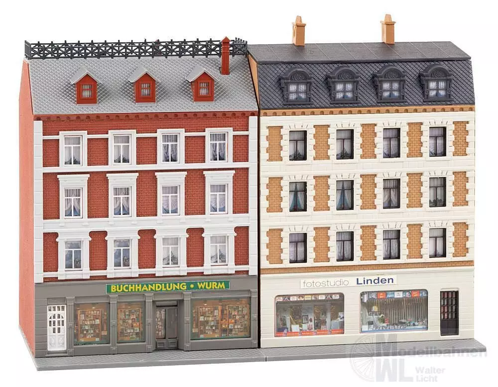 Faller 232389 - 2 sanierte Stadthäuser mit Ladengeschäften N 1:160