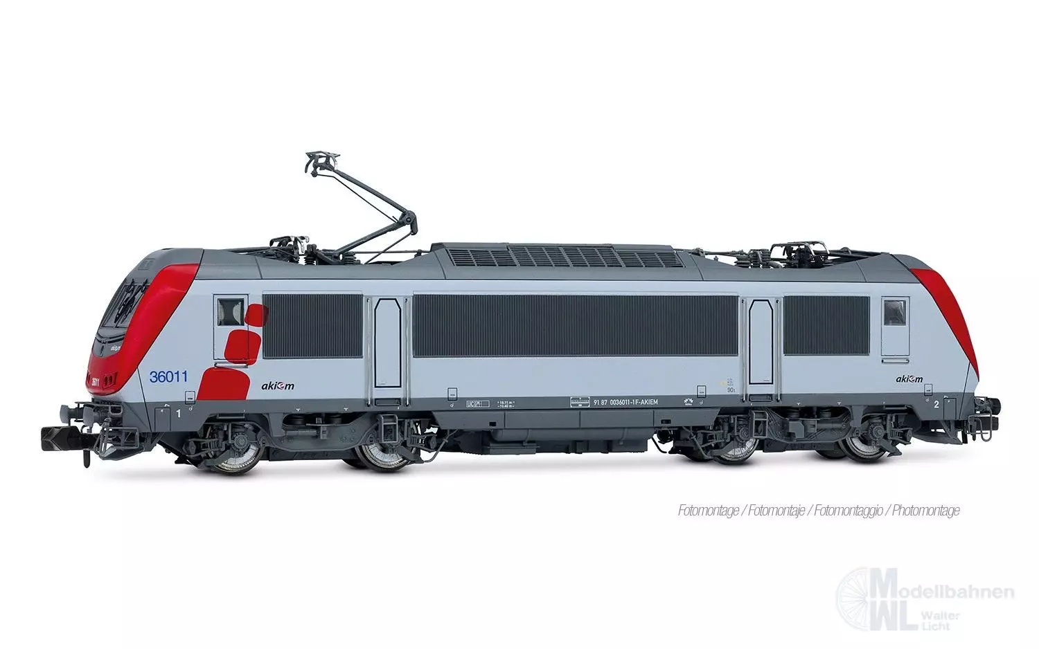 Arnold 2682 - E-Lok BB 36011 Akiem Ep.VI grau/rot N 1:160