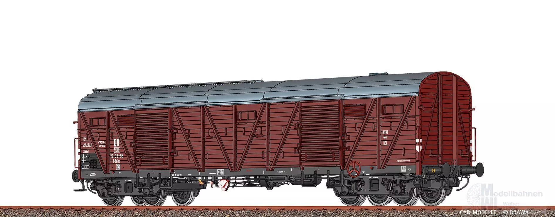 Brawa 51267 - Güterwagen ged. DR Ep.III GGrhs 15-33-86 H0/GL
