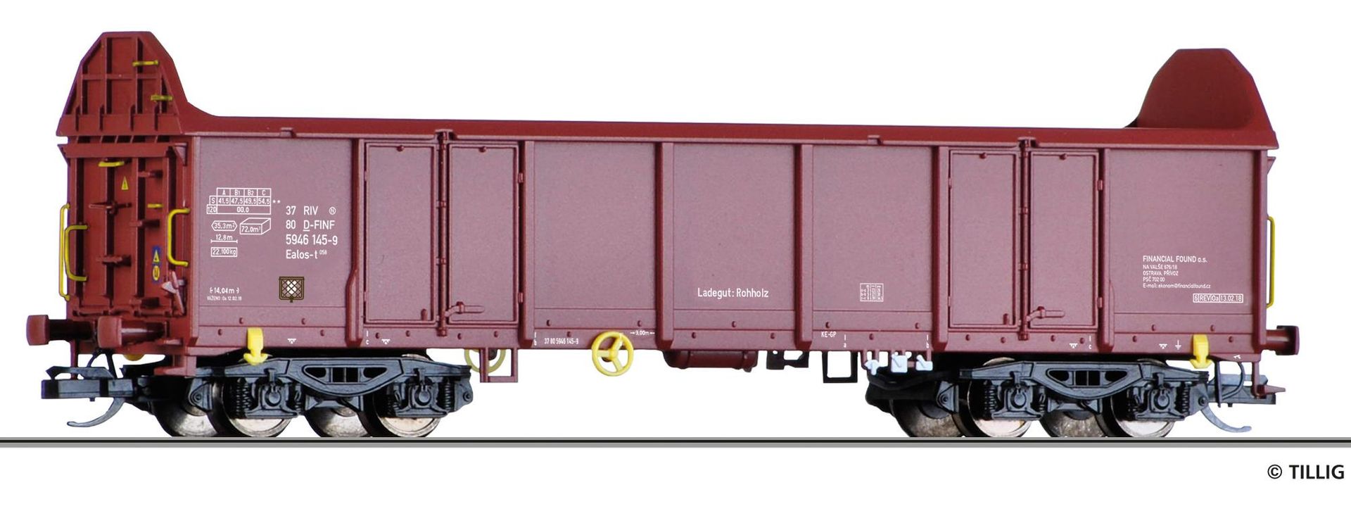 Tillig 15278 - Güterwagen offen CZ Ep.VI Ealos-t TT 1:120