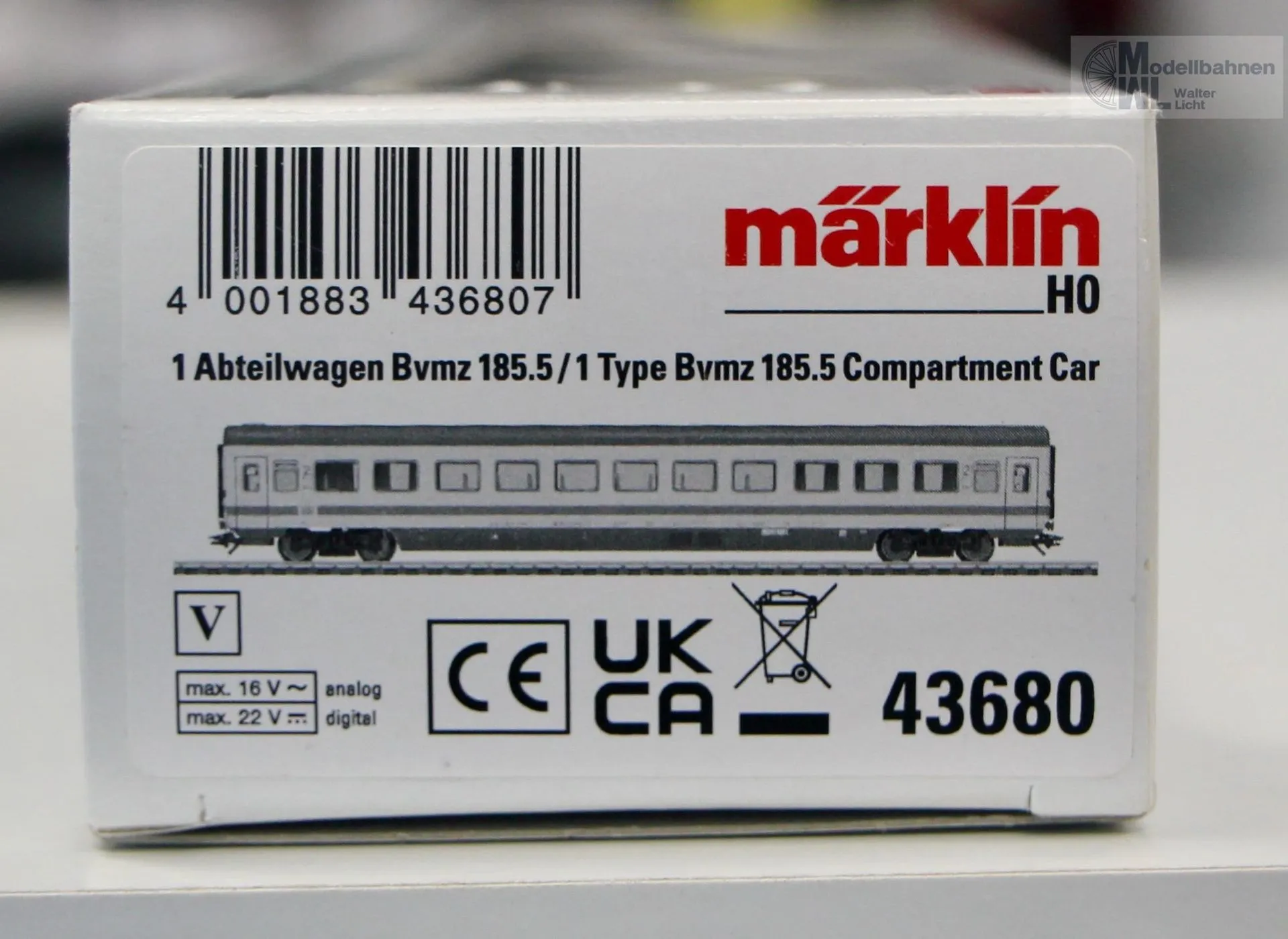 Märklin 43680 - MÄRKLIN - Abteilwagen DB AG Ep.V Bvmz 185.5 H0/WS